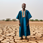 **

"A Malian farmer, fully clothed in traditional West African attire, standing in a dry, cracked field, looking towards a distant, encroaching sandstorm, appropriate attire, safe for work, perfect anatomy, natural proportions, professional photography, documentary style, high quality, family-friendly, showing the effects of desertification."

**