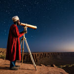 **

"A Dogon astronomer, fully clothed in traditional West African attire, observing the Sirius star system through a handmade telescope on a rocky plateau in Mali, appropriate content, safe for work, perfect anatomy, correct proportions, family-friendly, professional photography, high quality, star-filled sky, nighttime setting."

**